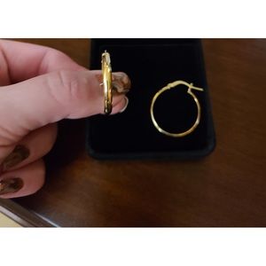 Sterling Silver yellow gold plated hoop earrings